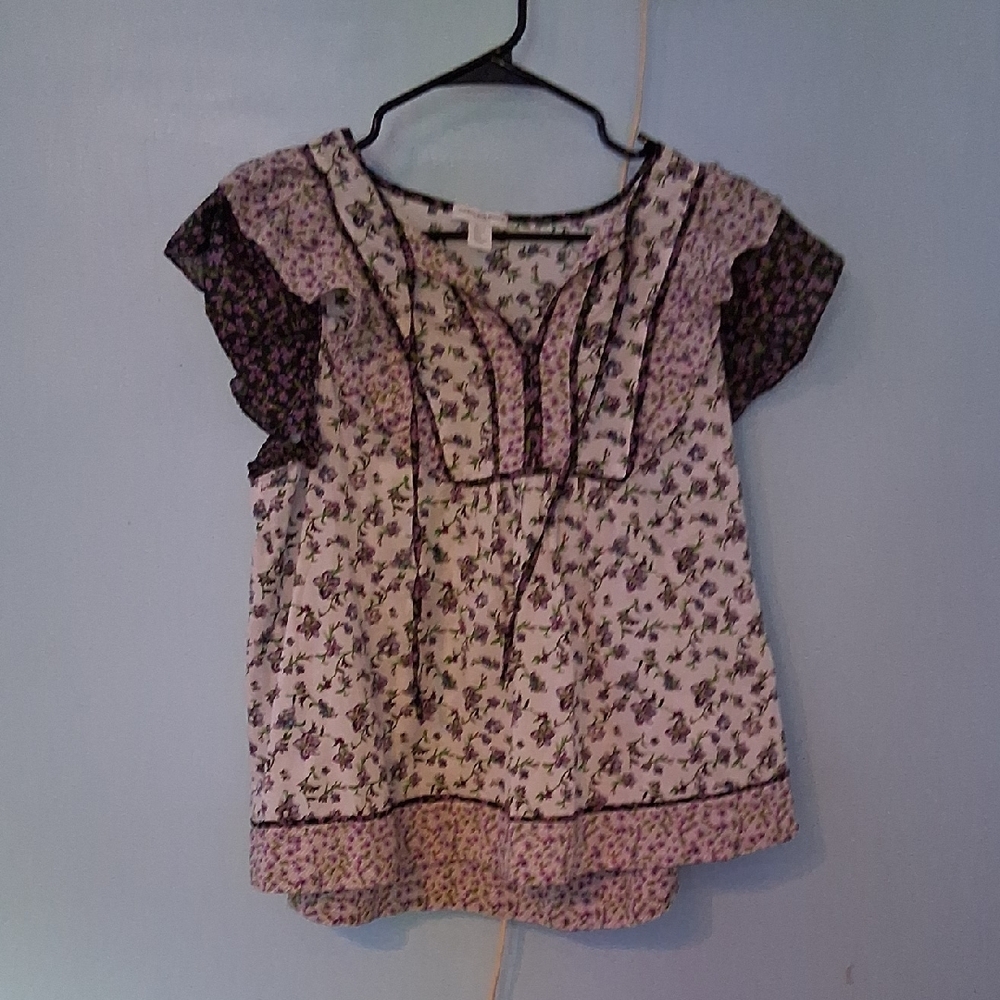 Carolina Belle Floral Blouse - Black and White